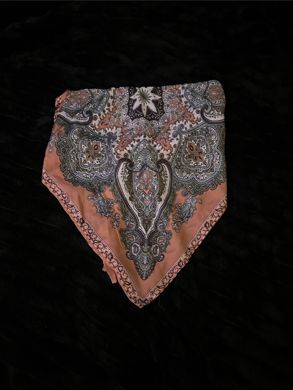Buckle Peach and Olive Paisley Bandana Crop Top